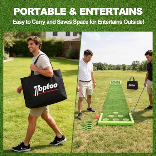 Golf Putting Mat, Practice Golf Putting Green Training Aid for Indoor, Outdoor at Home, Office, Backyard with Putter and Balls 9.84 ft - size: Width: 17.7 in; Length: 9.84 ft
