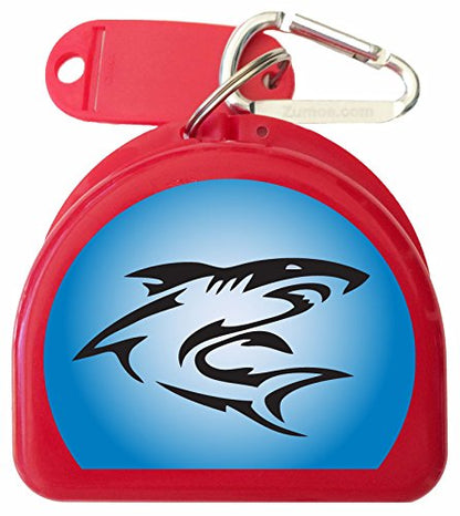 Mouth Guard Case Mouthguard Case Retainer Case - Shark - color: Red