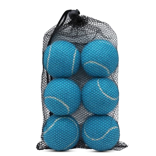 SHYUJAJIE Tennis Balls, 6 Pack Training Tennis Balls,High Elasticity Practice Balls for Beginner, Playing Balls for Dogs - color: Blue