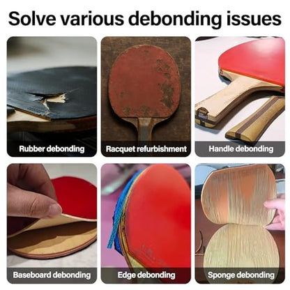 Table Tennis Glue, Perfect for Assembling Table Tennis Ping Pong Paddle, Comes with 8 Sponges to Easily Replace Table Tennis Rubber - size: 100ml