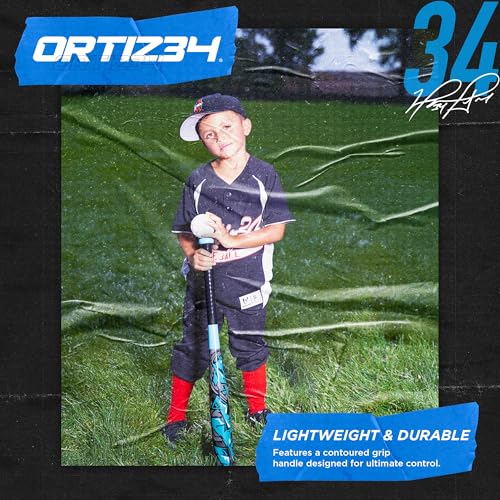Ortiz34 Bat & Ball Set - Graffiti Plastic Bat & Ball Homerun Set- David Ortiz Backyard Baseball Set for Youth, Kids, Teenagers, Adults (Bat & Ball Set, Blue) - color: Blue, style: Bat & Ball Set