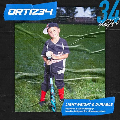 Ortiz34 Bat & Ball Set - Graffiti Plastic Bat & Ball Homerun Set- David Ortiz Backyard Baseball Set for Youth, Kids, Teenagers, Adults (Bat & Ball Set, Blue) - color: Blue, style: Bat & Ball Set
