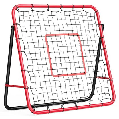 Garvee Soccer Baseball Rebounder Adjustable Soccer Goal and Bounce Back Net with Steel Frame Multi-Sport Training Equipment for Control Passing Practice Easy Setup Teens Adults