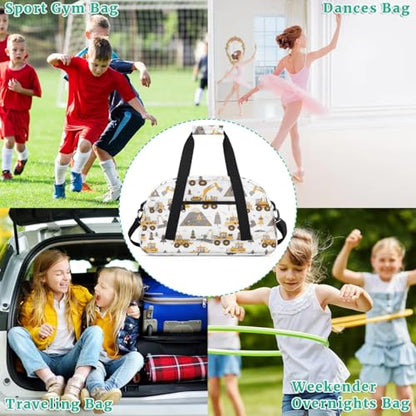 Cartoon Truck Kids Duffel Bag for Boys, Sports Gym Bag Overnight Travel Weekender Bag Lightweight Carry On Sleepovers Bag for School Practice Gymnastics - color: Cartoon Truck
