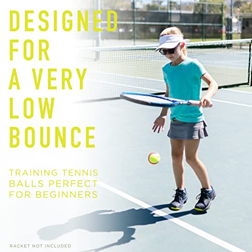 Franklin Sports Starter Tennis Balls - Pressureless, Low Bounce for Beginners - Great for Training + Practice - 3 Pack - All Court Surface