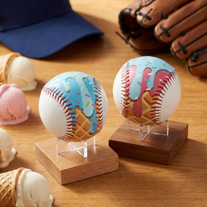 Baseball Ice Cream Drip, Practice Baseballs 9 Inch Standard Size Baseball Party Favor for Beginners Teenagers Practice Training Hitting Pitching Throwing Game Tournament