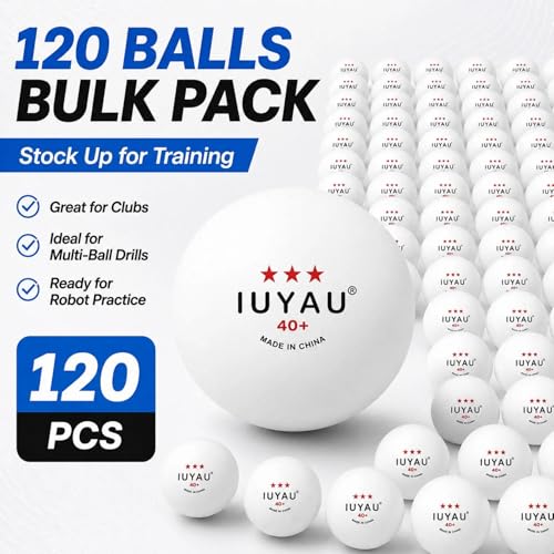 120- Pack Ping Pong Balls - 3-Star Premium Orange Table Tennis Balls | High-Performance 40+ ABS Professional Quality | Ultimate Durability for Indoor & Outdoor Ping Pong Tables