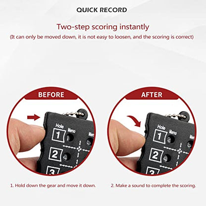 Handheld Golf Shot Count Putt Score Counter 18 Holes Scoring Keeper with for Key Chain Golf Training Golf Counter Golf Shot Counter Golf Score Counter 18 Holes 18 Hole Golf