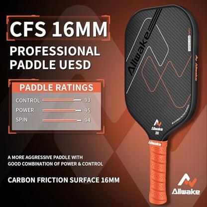 Pickleball Paddles, USAPA Approved, 3k Friction Surface Carbon Fiber Pickleball Paddle, Durable &Lightweight Pickleball Rackets for Adults - color: Black&Brown Pickleball Paddles