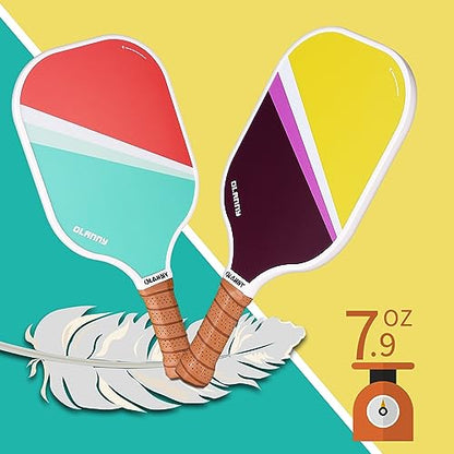 OLANNY Graphite Pickleball Paddles Set- Premium Rackets Fiber Face & Polymer Honeycomb Core Pickleball Set Includes Pickleball Paddles + Pickleball Balls+ Replacement Soft Grip + 1 Bag - color: Makalong Pickleball Paddles