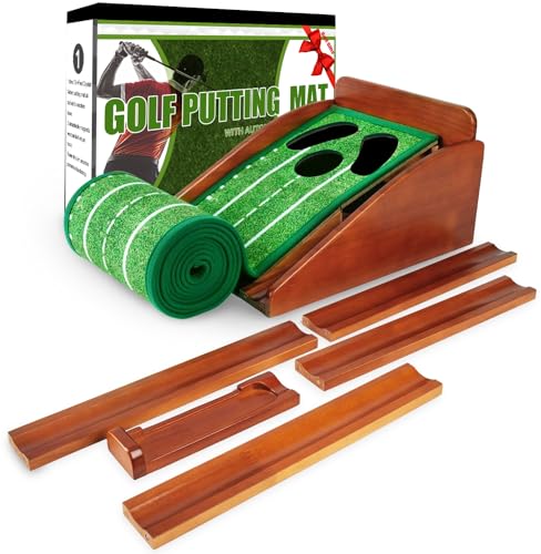 Putting Green Indoor,Golf Putting mat with Auto Ball Return – Premium Golf Putting Mat for Home, Office, or Outdoors – Golf Gift for Men & Women, Practice Anywhere