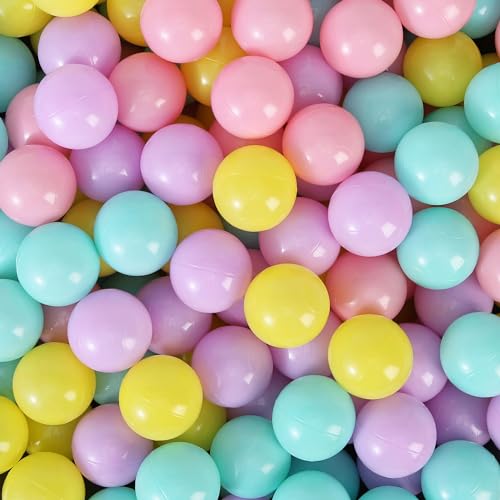 Ball Pit Balls for Toddlers 1-3, 300pcs Crush Proof Plastic Balls for Girls Ball Pit, BPA Free Non-Toxic Play Balls for Baby Pool, Playhouse, Tent, for Dogs & Pets, Pink Green Purple Yellow - color: Candy Colors, size: 300 pcs