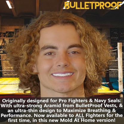 Bulletproof MMA Boxing Mouth Guard is 3X Stronger! Fighting Mouthguard Martial Arts Mouthpiece Karate Muay Thai Taekwondo Sparing Wrestling BJJ Jiu Jitsu Mouth Piece Men Women Adult Youth - color: Clean White, size: FIGHTING