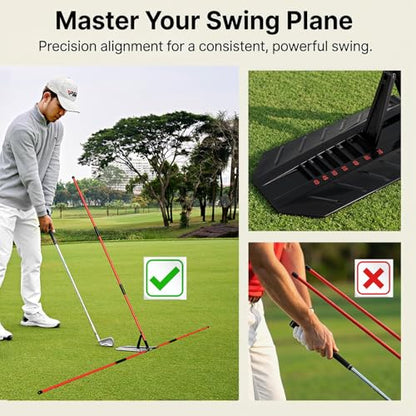 WIGERLON Premium Golf Alignment Stick Holder - Blue Brick Golf Swing Path Trainer & Alignment Tool,Swing Trainer Practice Teaching Aid Driving Range for Aiming, Putting, Swing