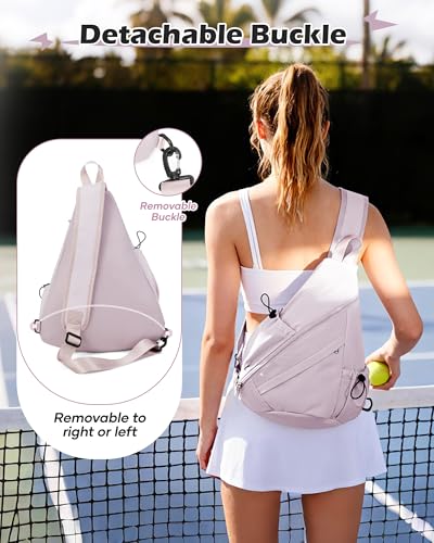 SEAFEW Sports Pickleball Bag, Waterproof Crossbody Backpack for Pickleball, Tennis, Racketball, and Travel for Men and Women, Purple - color: A1-purple