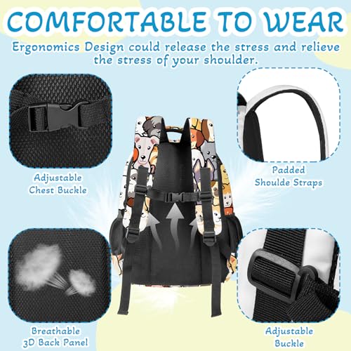 Dog Theme Backpack for Kids,School Bookbag Large Capacity Adjustable Bookbag Durable Lighting Multi Pockets School Bag Daypack Travel (Dog) - color: Dog
