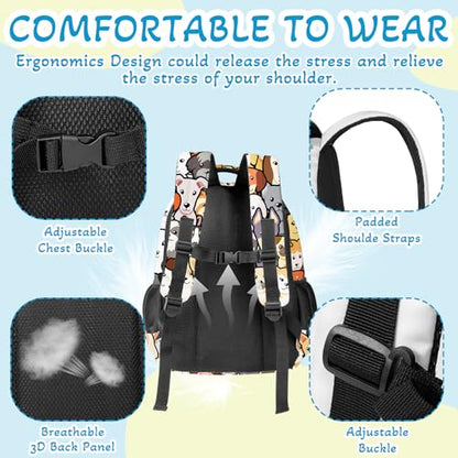 Dog Theme Backpack for Kids,School Bookbag Large Capacity Adjustable Bookbag Durable Lighting Multi Pockets School Bag Daypack Travel (Dog) - color: Dog