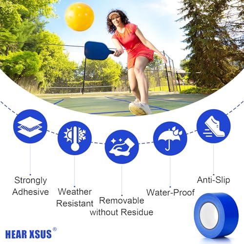 230 ft Pickleball Court Tape, 2 in Wide x 76.7 yd Long Court Marking Kit for A Complete Pickleball Court, Durable Floor Marking Tape for Outdoor and Indoor Use