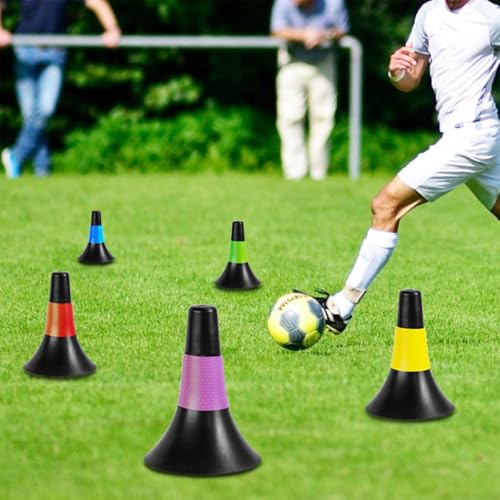 ZEAYEA 8 Pcs Agility Training Sport Cone, 9 Inches Soccer Cones with Carry Bag, Basketball Training Cones for Soccer Football Basketball Speed Grab Drills and Training