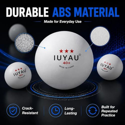 120- Pack Ping Pong Balls - 3-Star Premium Orange Table Tennis Balls | High-Performance 40+ ABS Professional Quality | Ultimate Durability for Indoor & Outdoor Ping Pong Tables
