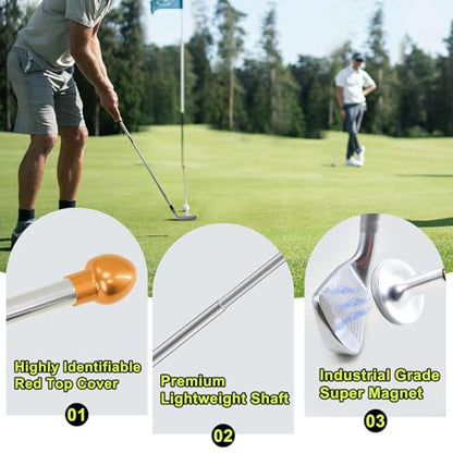THE GOLFER STORE Golf Alignment Rods, Golf Club Alignment Stick Corrector Magnetic Golf Swing Trainer Aid Help Visualize and Align Your Golf Shot Length Adjustments