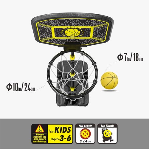 Kids Basketball Hoop GILIKOKO Adjustable Height 3.6 ft-6.2 ft Indoor Outdoor Toddler Plastic Basketball Goal Outside Yard Games Toys Gifts for Children