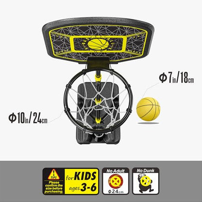 Kids Basketball Hoop GILIKOKO Adjustable Height 3.6 ft-6.2 ft Indoor Outdoor Toddler Plastic Basketball Goal Outside Yard Games Toys Gifts for Children