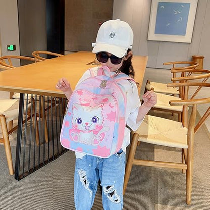 CHERUBIC Kids Toddler Cute Backpack Little Cartoon Travel Lightweight Bag Daypack For 3 Girls Boys (Cat Pink) - color: Cat Pink, size: Small-12"H