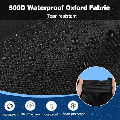 Saking Ping Pong Table Cover, 500D Heavy Duty Folding Table Tennis Table Cover Waterproof Sunproof Indoor & Outdoor, Fits Universal 9x5 FT Folding Tables, Windproof Cover with Zipper & Buckles, Black
