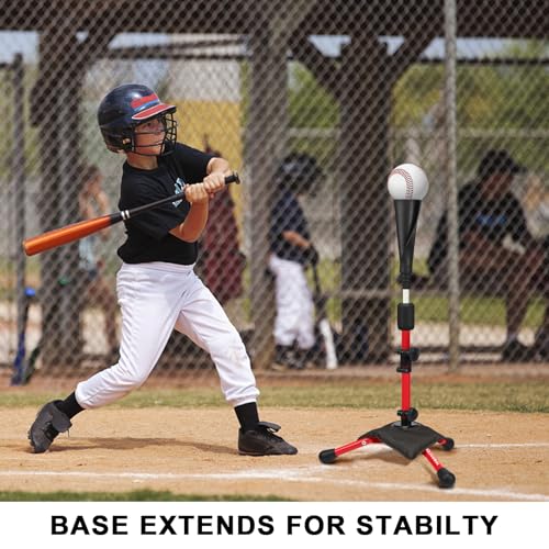 BaseGoal Baseball Tee for Kids,Batting Tee,Softball Tee,Youth Hitting Tee,Teeball Tee,Travel Tee,Easy Adjustable Height