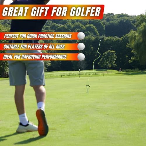 Swing Away! Golf Training Tool for Drivers & Irons - Practice Your Golf Swing in The Backyard with A Real Golf Ball & Experience 50 Feet of Ball Flight Feedback - color: Neon Green