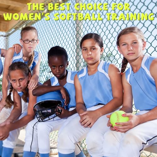 6 Pack Sports Practice Softballs - 12-Inch Official Size and Weight Slowpitch Softball, Unmarked & Leather Covered Training Ball for Games, Practice and Training, yellow