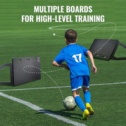 VEVOR Soccer Rebounder Board, Portable Soccer Wall with 2 Angles Rebound, Foldable HDPE Kickback Rebound Board, Soccer Training Equipment for Kids and Adults, Passing & Shooting Practice - size: 45"X18"