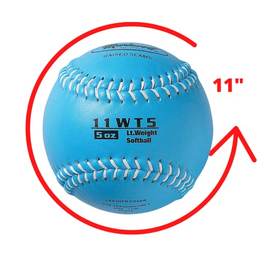 Markwort Color Coded Weighted 11-Inch Softball for Training and Practice - color: Columbia Blue