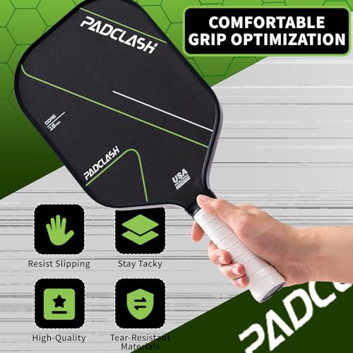 Pickleball Paddle Overgrip, 6-Pack Pickleball Paddle Grip Tape, Precut Perforated, Max Tacky & Sweat-Absorbing - Non-Slip Grip for Enhanced Control