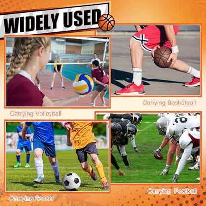 Dansydaisy Mesh Ball Bags Basketball Volleyball Football Single Storage Bag with Zipper Pocket Drawstring Sling Back Bag D Rings for Carrying Ball