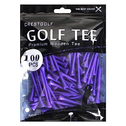 Crestgolf Professional 2 1/8" Deluxe Wood Golf Tees 100pcs - color: Purple