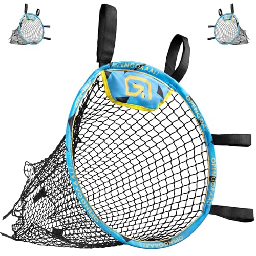 Open Goaaal Soccer Goal Corner Net Targets - 15 x 15 in, Black, 2-Pack - Soccer Training Equipment - Adjustable Straps Fit Any Goal Net - 3-in-1 Corner Trainer & Rebound Mesh