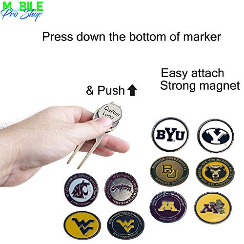 Divot Repair Tool Removable Magnetic Ball Marker-Best Divot Fixer - style: OKLAHOMA SOONERS