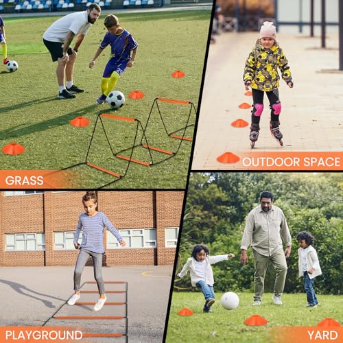 Agility Ladder, Speed Ladder, Agility Ladder Speed Training Equipment, Football Ladder, Footwork Ladder, Training Ladder for Footwork, Foldable Quick Assembly & Non - Tangling & Storage Bag - size: 16 Rungs