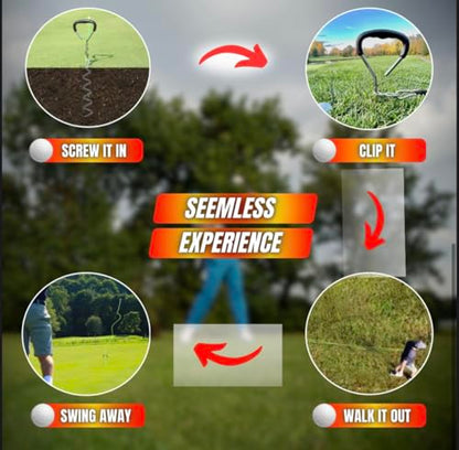 Swing Away! Golf Training Tool for Drivers & Irons - Practice Your Golf Swing in The Backyard with A Real Golf Ball & Experience 50 Feet of Ball Flight Feedback - color: Neon Green