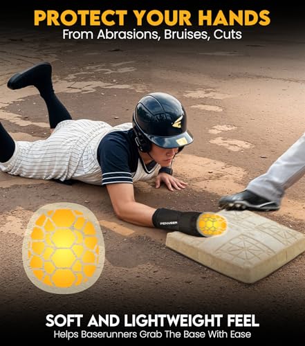 Baseball Sliding Mitt Youth & Adult, Sliding Glove for Baseball, Softball Sliding Guard, Left and Right Hands - color: V-Gold Flag, size: Adult