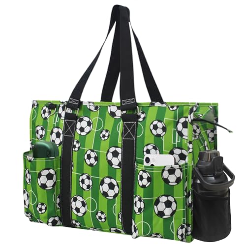 Zip-Top Tote Bag with Exterior Pockets for Working Women, Teachers, Nurses, and Moms, Design in USA