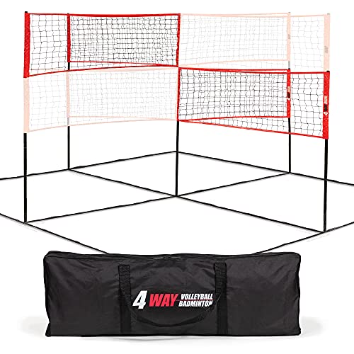 EastPoint Sports 4-Way Volleyball - size: ADJUSTABLE HEIGHT - Adjusts from 61'' to 85''
