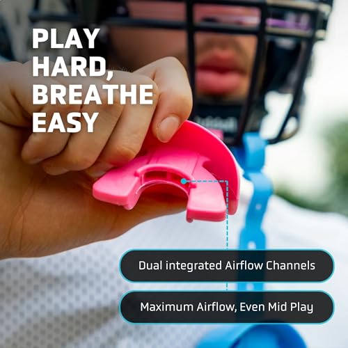 Markwort Vettex Doubleguard Mouthguard for Football, Lacrosse, MMA, Boxing, Braces - Breathable Doubleguard with Lip Protection and Strap, Columbia Blue - color: Columbia Blue