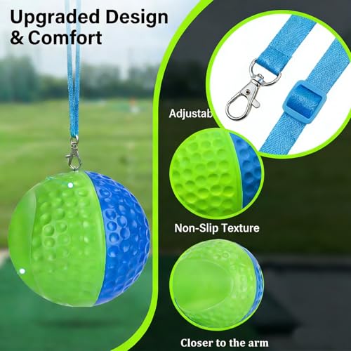 WIGERLON Golf Swing Training Ball for Keeping arms Connected,Golf Trainer Pure Strike Ball for Men and Women M