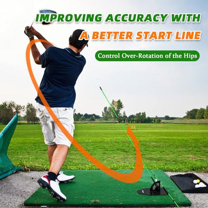 Golf Alignment Stick Holder Set - Adjustable Angle Training aid for Correcting Swing Path, Portable Practice Tool for Indoor/Outdoor Golfers