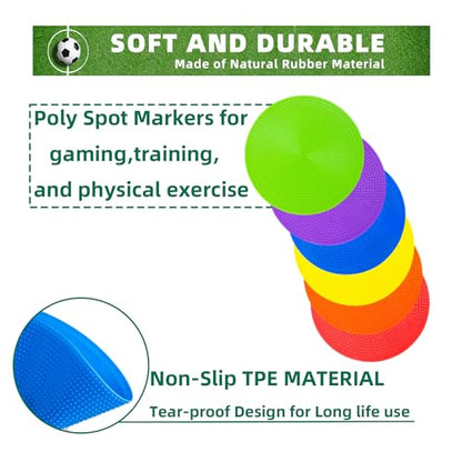 Spot Markers 4.72 Inch 9 Inch Non Slip Rubber Floor Markers Flat Field Cones Poly Dots for Soccer Basketball Sports Speed Agility Training and Drills - style: 4.72inch 24pcs