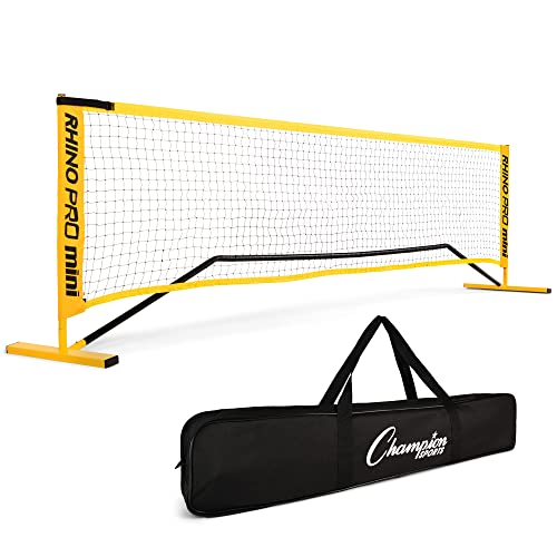 Champion Sports Adjustable Sport Net: Portable Sport Game Net for Volleyball, Tennis, Pickleball, and Badminton - Multiple Widths - color: Yellow