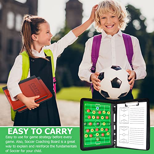 Pure Vie Magnetic Soccer Coaching Tactics Board, Portable Soccer Clipboard for Coaches Soccer Dry Erase Whiteboard Strategy Tactical Blackboard Football Coach Board with Player Markers, Pen and Eraser